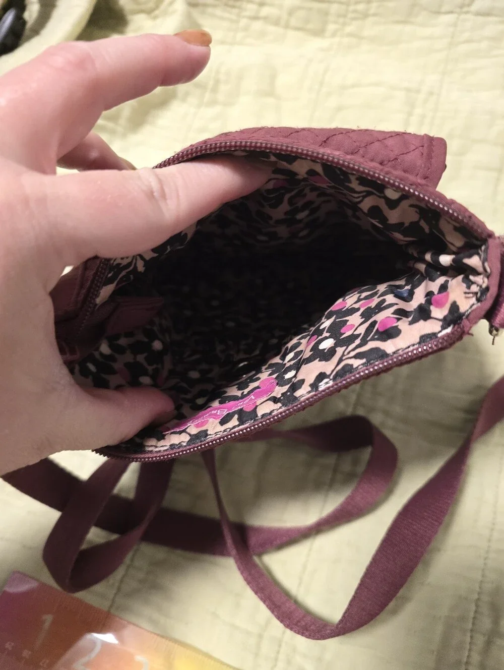 Vera Bradley Quilted Crossbody in Plum Wine